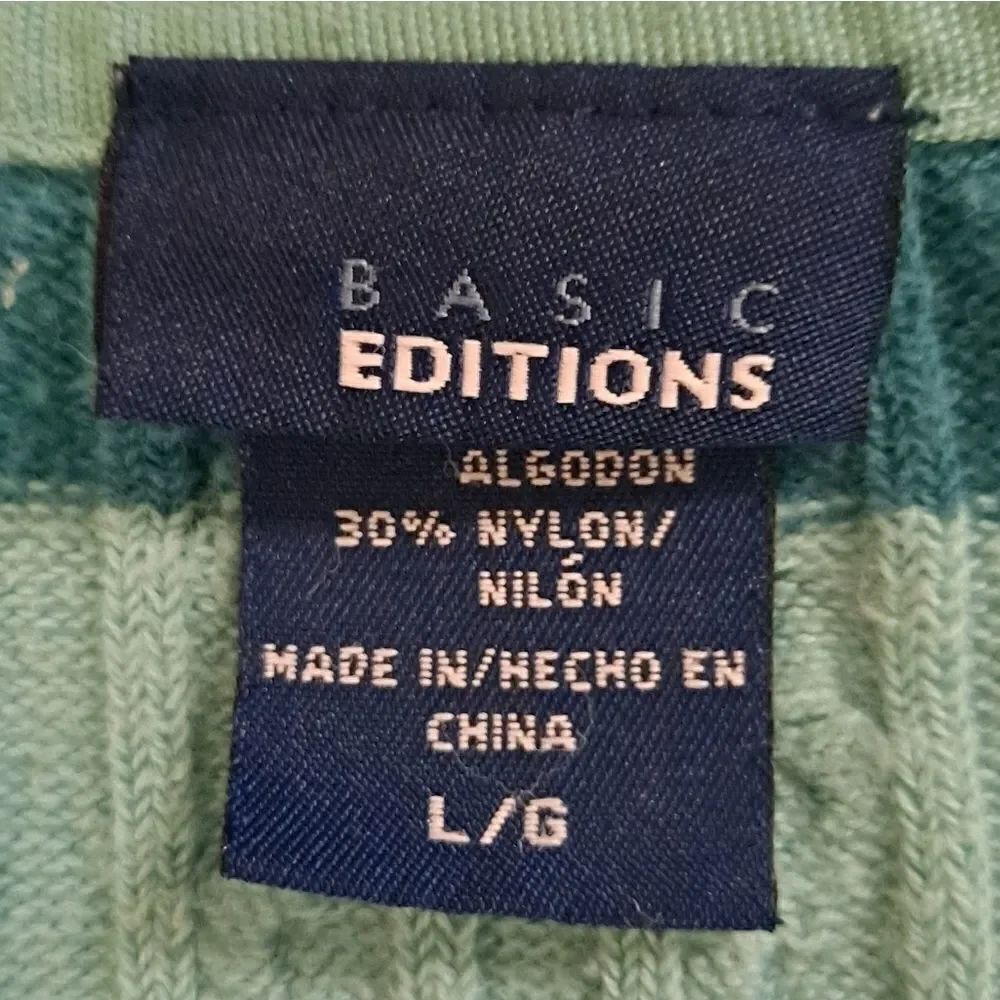 Basic Editions V-Neck Sweater Mint Large - Picture 3 of 5